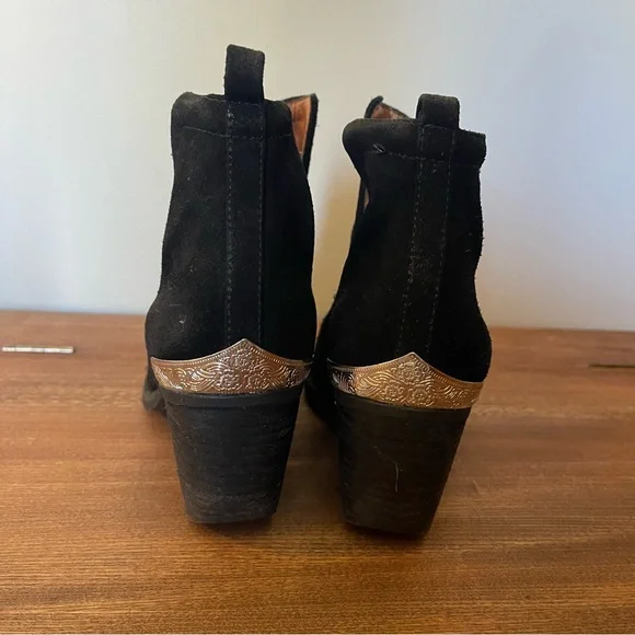 Jeffrey Campbell Cromwell Black Suede Western Ankle Boots 7.5 - Picture 5 of 6